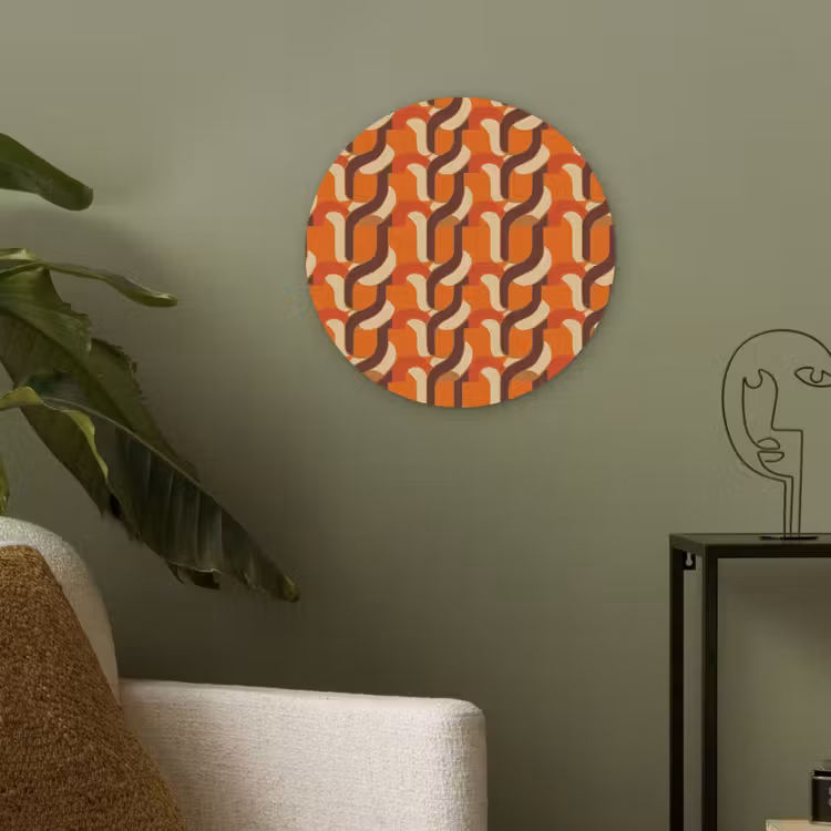 Retro - Modern - Kleurrijk Akoestische PET Vilt - Rond klein 838 -sfeer2