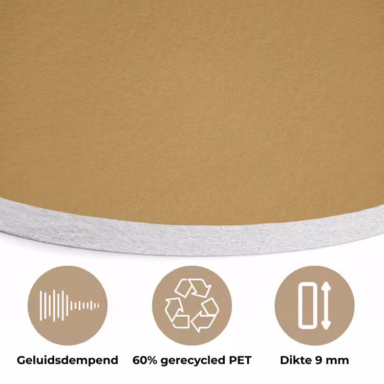 Rhythmic - Ochre - Geel Akoestische PET Vilt - Rond klein 838 -closeup_NL
