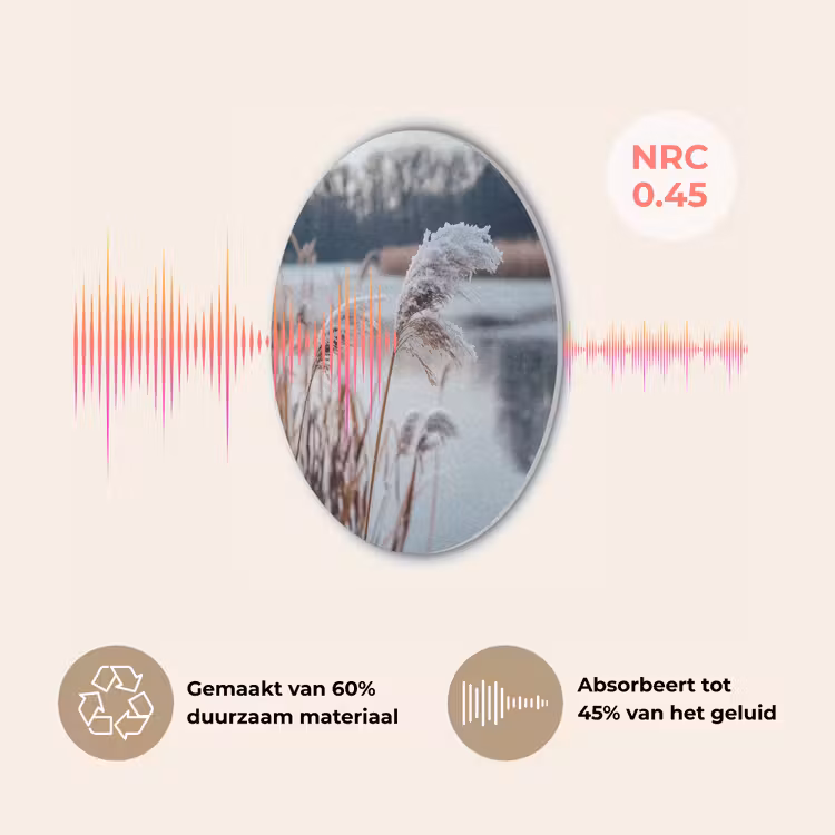 Riet - Gras - Natuur - Winter - Meer Akoestische PET Vilt - Rond klein -USP_NL