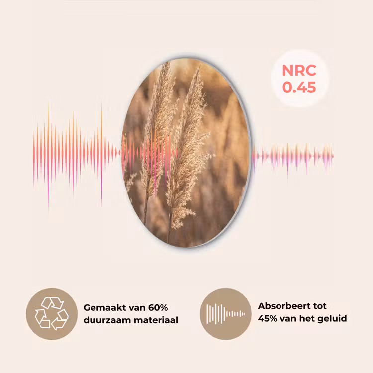 Rietpluimen - Gras - Zonsondergang - Goud - Serene Akoestische PET Vilt - Rond klein -USP_NL