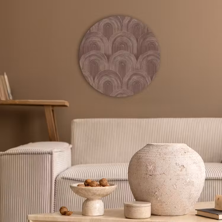 Ritmisch - Effect - Bruin Akoestische PET Vilt - Rond klein 838 -sfeer1