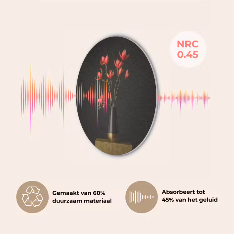 Rode - Bloemen - Vaas Akoestische PET Vilt - Rond klein -USP_NL