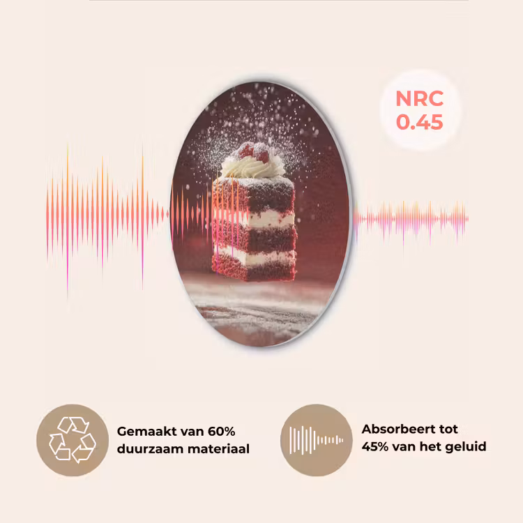 Rode - Velvet - Taart - Eten Akoestische PET Vilt - Rond klein -USP_NL