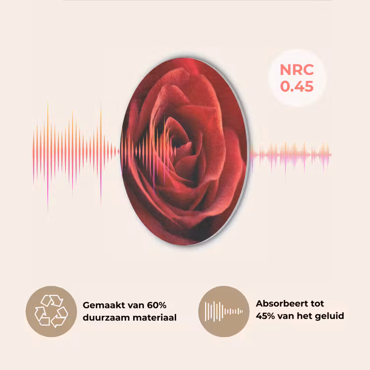 Rood - Roos - Romantisch Akoestische PET Vilt - Rond klein -USP_NL