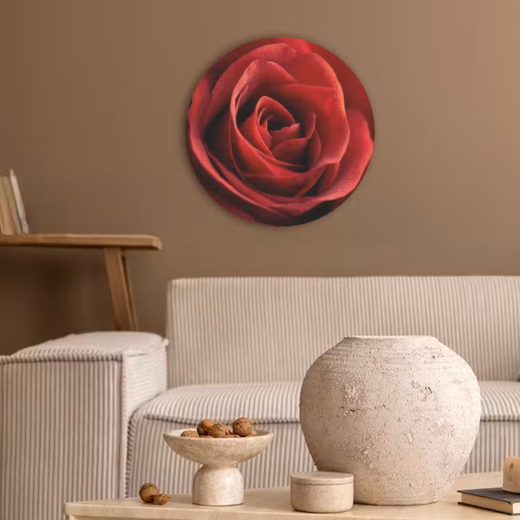 Rood - Roos - Romantisch Akoestische PET Vilt - Rond klein -sfeer1