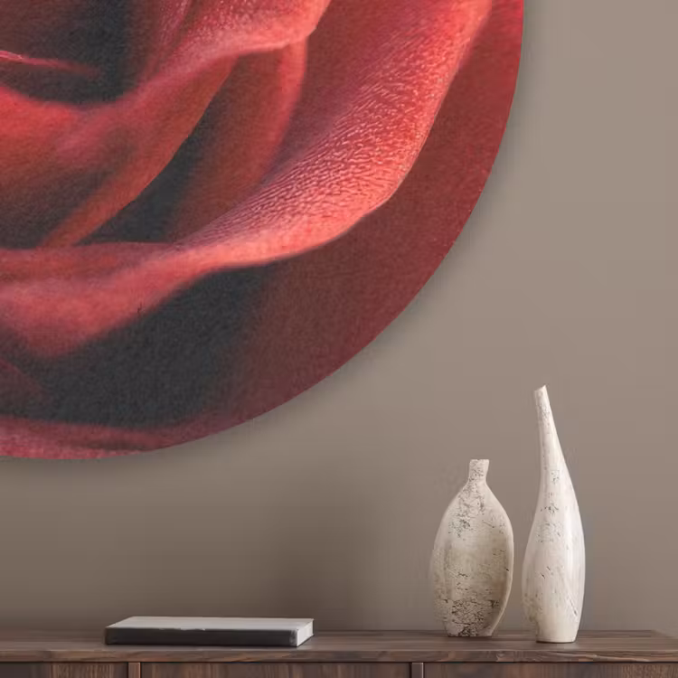 Rood - Roos - Romantisch Akoestische PET Vilt - Rond klein -sfeer5_closeup