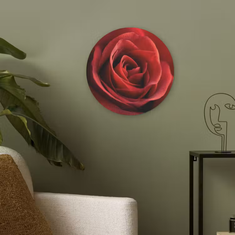 Rood - Roos - Romantisch Akoestische PET Vilt - Rond klein -sfeer2