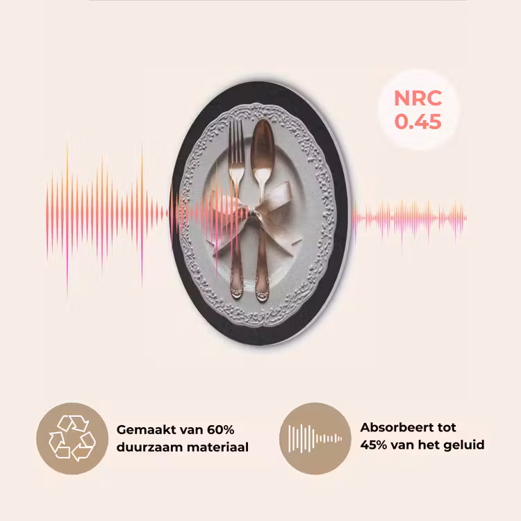 Rose - Strik - Bestek Akoestische PET Vilt - Rond klein -USP_NL