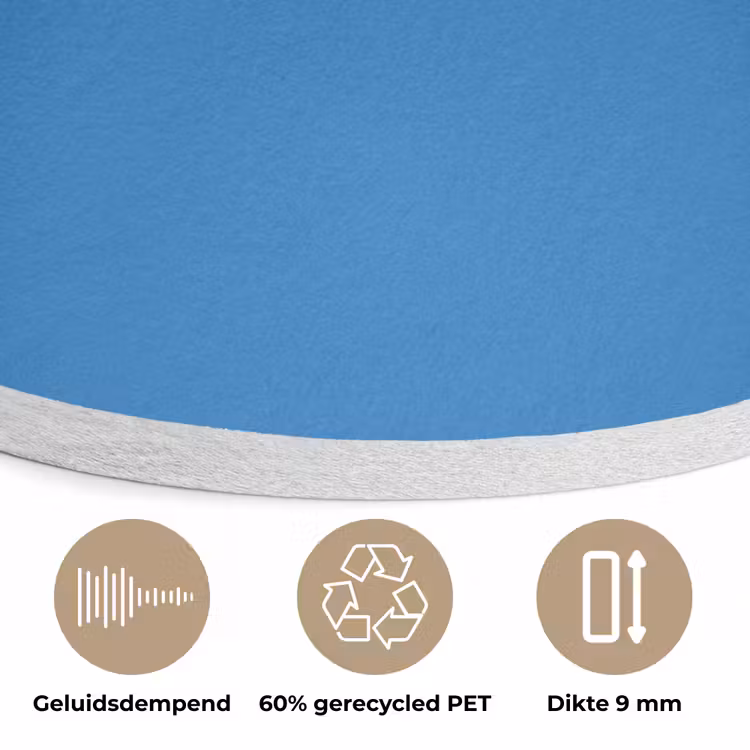 Royal - Blue - Blauw Akoestische PET Vilt - Rond klein 838 -closeup_NL