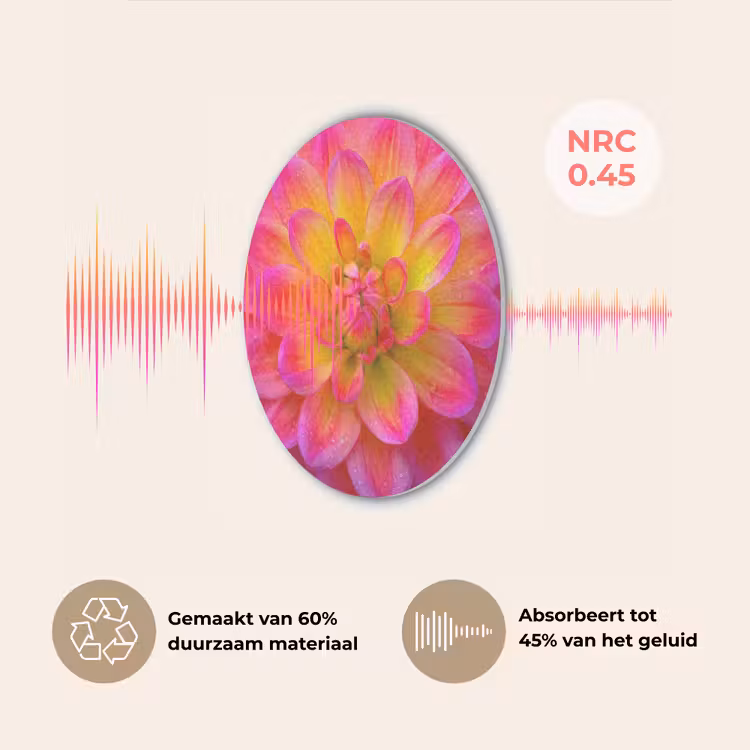 Roze - Dahlia - Kleurrijk Akoestische PET Vilt - Rond klein -USP_NL