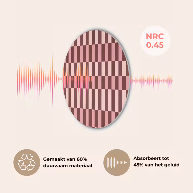 Roze - Rood - Blokjes Akoestische PET Vilt - Rond klein 838 -USP_NL