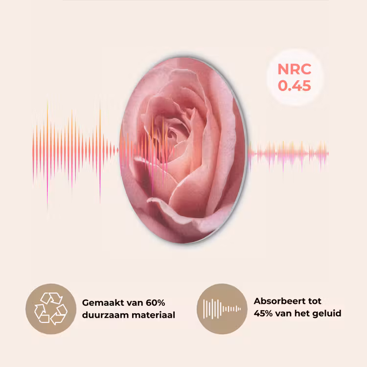 Roze - Roos - Romantisch Akoestische PET Vilt - Rond klein -USP_NL