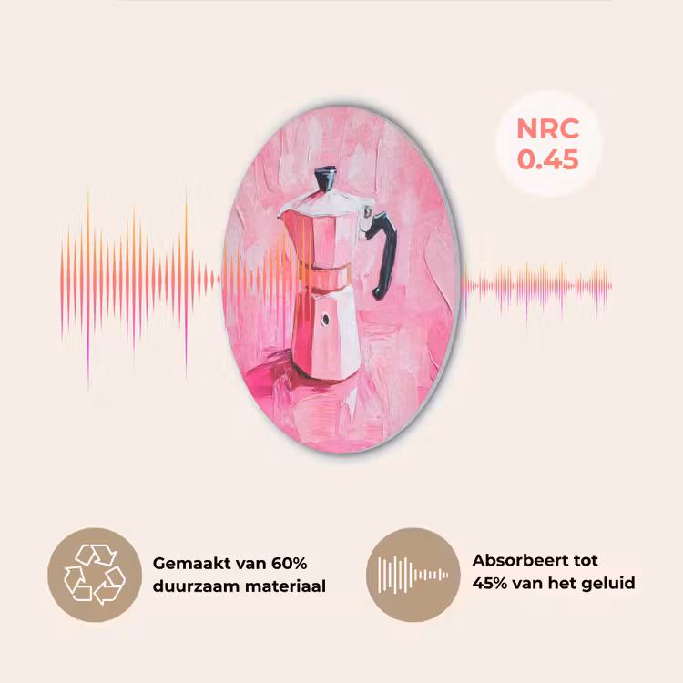 Roze - Verf - Coffee Akoestische PET Vilt - Rond klein -USP_NL