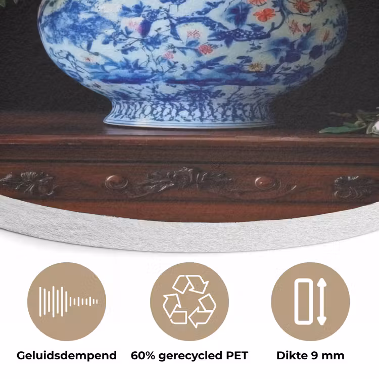 Rozen - Bloemen - Vaas - Boeket Akoestische PET Vilt - Rond klein -closeup_NL