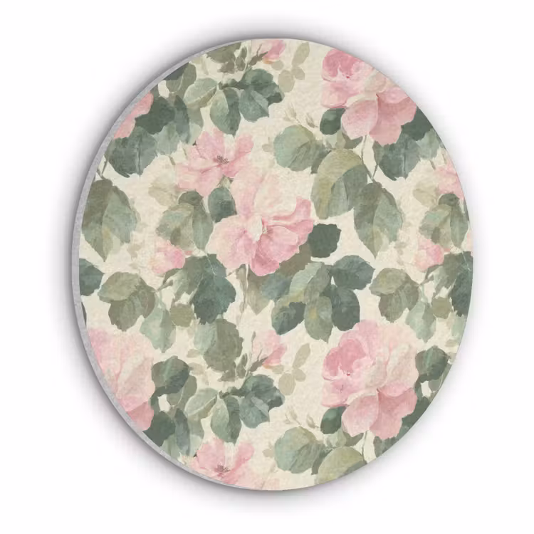 Rozen - Botanisch - Roze Akoestische PET Vilt - Rond klein 838 -3d
