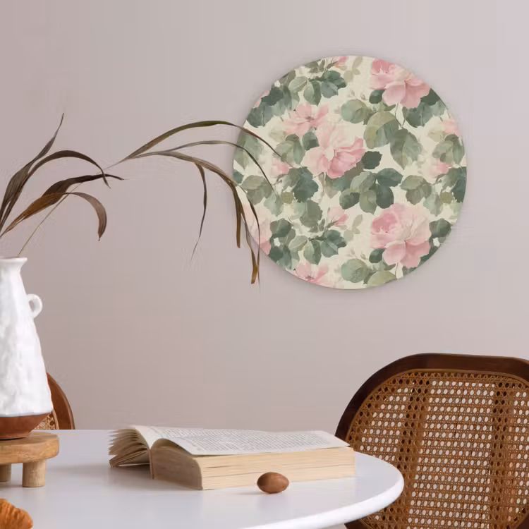 Rozen - Botanisch - Roze Akoestische PET Vilt - Rond klein 838 -sfeer3