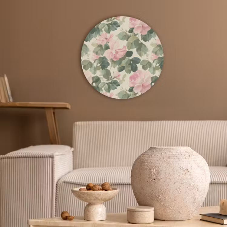 Rozen - Botanisch - Roze Akoestische PET Vilt - Rond klein 838 -sfeer1