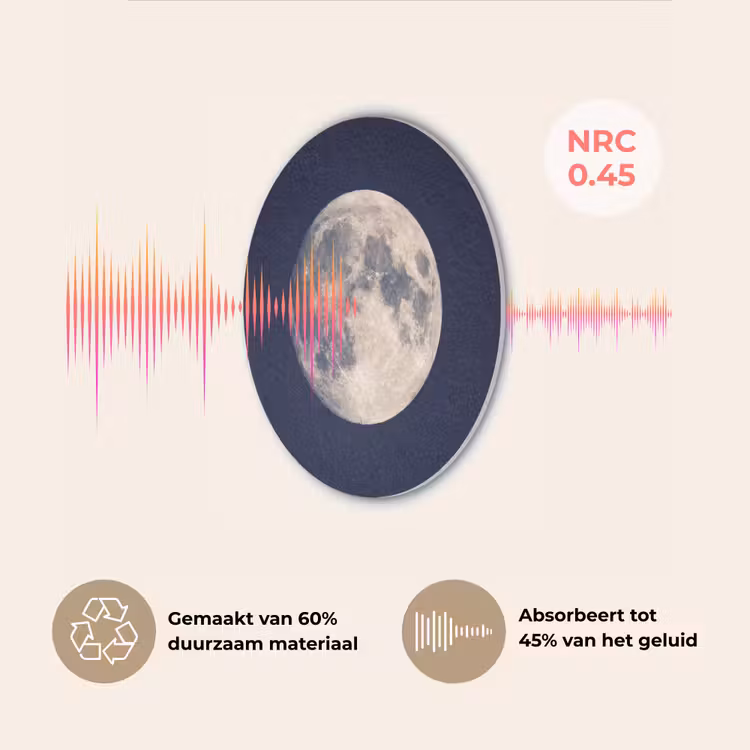 Ruimte - Maan - Kosmos Akoestische PET Vilt - Rond klein -USP_NL