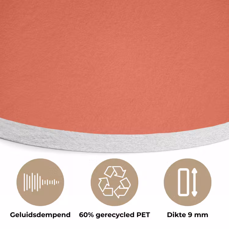 Rustic - Clay - Oranje Akoestische PET Vilt - Rond klein 838 -closeup_NL