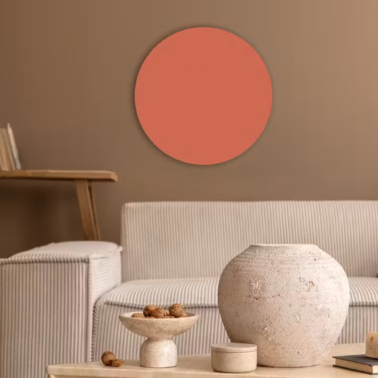 Rustic - Clay - Oranje Akoestische PET Vilt - Rond klein 838 -sfeer1