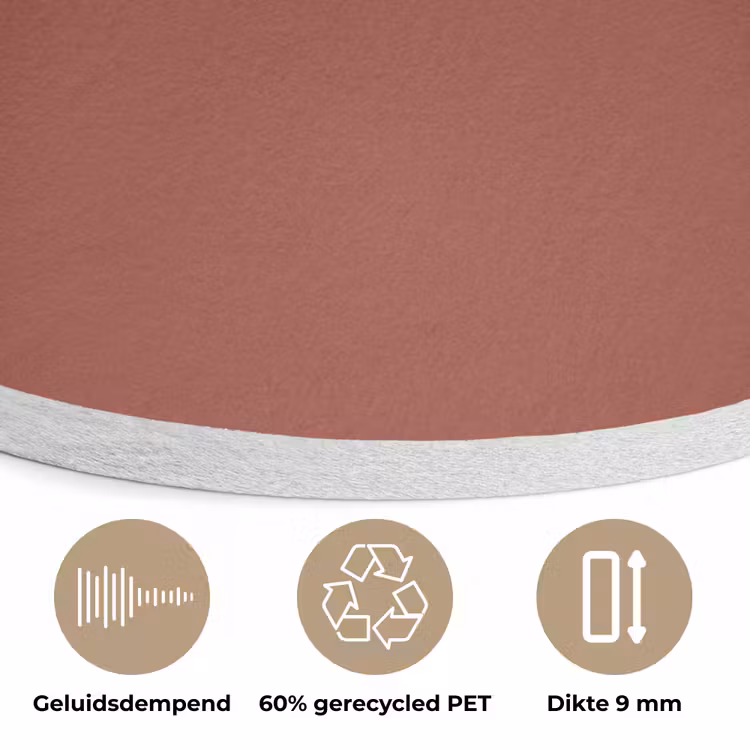Rustic - Terracotta - Oranje Akoestische PET Vilt - Rond klein 838 -closeup_NL