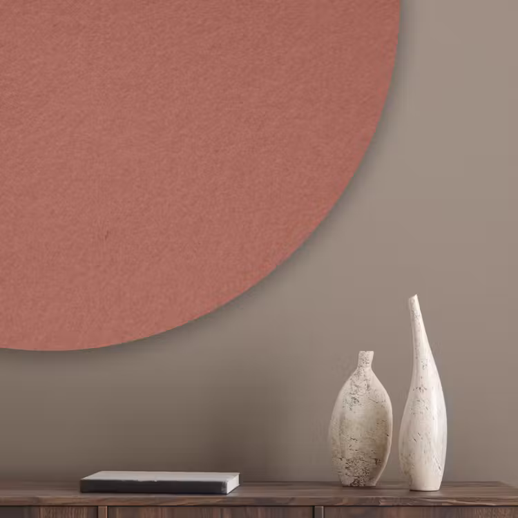 Rustic - Terracotta - Oranje Akoestische PET Vilt - Rond klein 838 -sfeer5_closeup