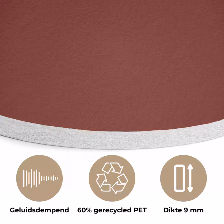 Rustic - Terracotta - Rood Akoestische PET Vilt - Rond klein 838 -closeup_NL