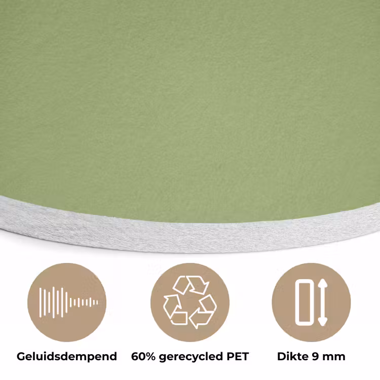 Sage - Green - Groen Akoestische PET Vilt - Rond klein 838 -closeup_NL