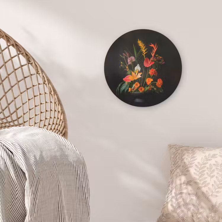 Schaal - Boeket - Bloemen Akoestische PET Vilt - Rond klein -sfeer4