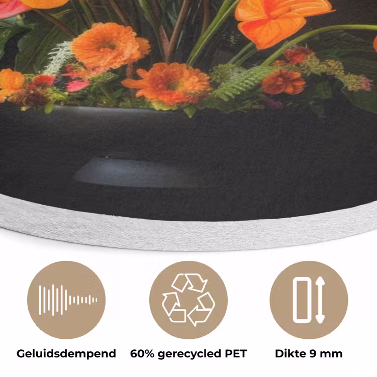 Schaal - Boeket - Bloemen Akoestische PET Vilt - Rond klein -closeup_NL