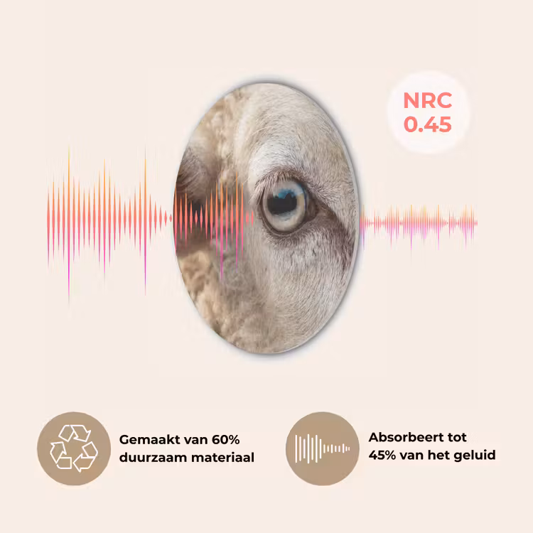 Schaap - Oog - Wit Akoestische PET Vilt - Rond klein -USP_NL