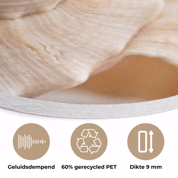Schelp - Detail - Beige Akoestische PET Vilt - Rond klein -closeup_NL