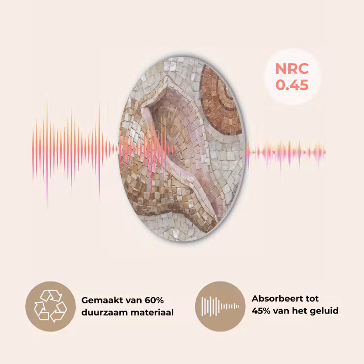 Schelp - Mozaïek - Zee - Beige - Modern Akoestische PET Vilt - Rond klein -USP_NL