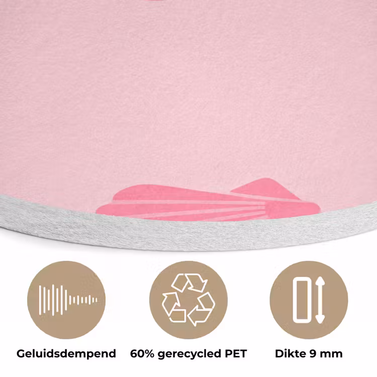 Schelp - Patroon - Zee - Modern - Roze Akoestische PET Vilt - Rond klein -closeup_NL