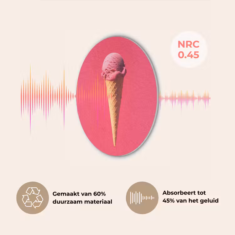 Schepijs - Roze - Hoorntje Akoestische PET Vilt - Rond klein -USP_NL