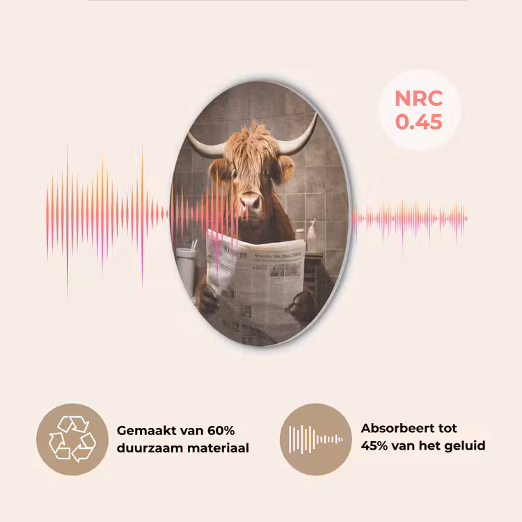 Schotse hooglander - Krant - Toilet Akoestische PET Vilt - Rond klein -USP_NL