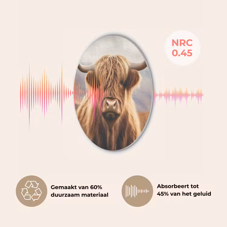 Schotse hooglander - Landschap - Dier Akoestische PET Vilt - Rond klein -USP_NL