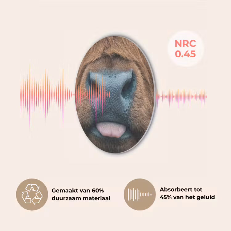 Schotse hooglander - Neus - Bruin Akoestische PET Vilt - Rond klein -USP_NL