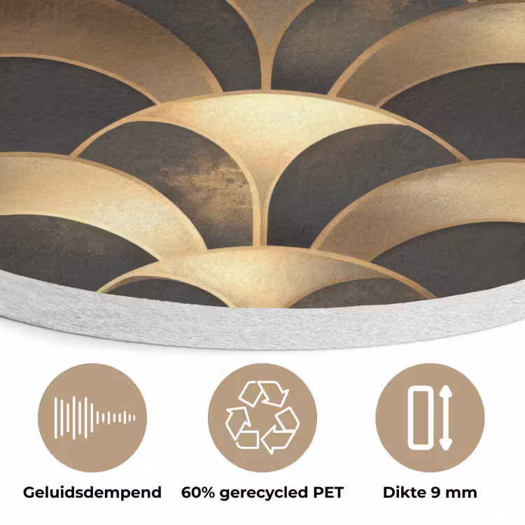 Schubben - Structuur - Goud Akoestische PET Vilt - Rond klein 838 -closeup_NL