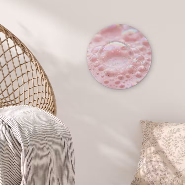 Schuim - Structuur - Roze Akoestische PET Vilt - Rond klein -sfeer4