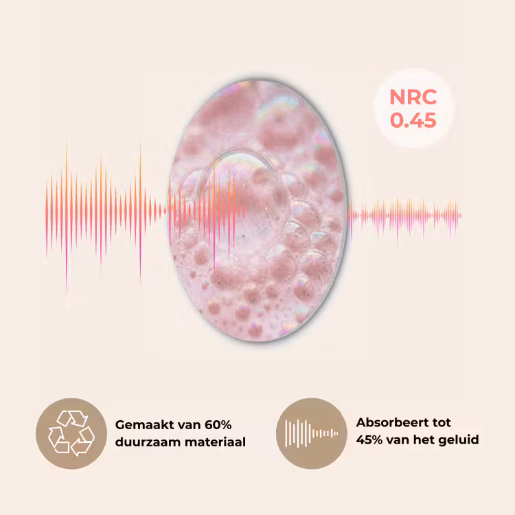 Schuim - Structuur - Roze Akoestische PET Vilt - Rond klein -USP_NL