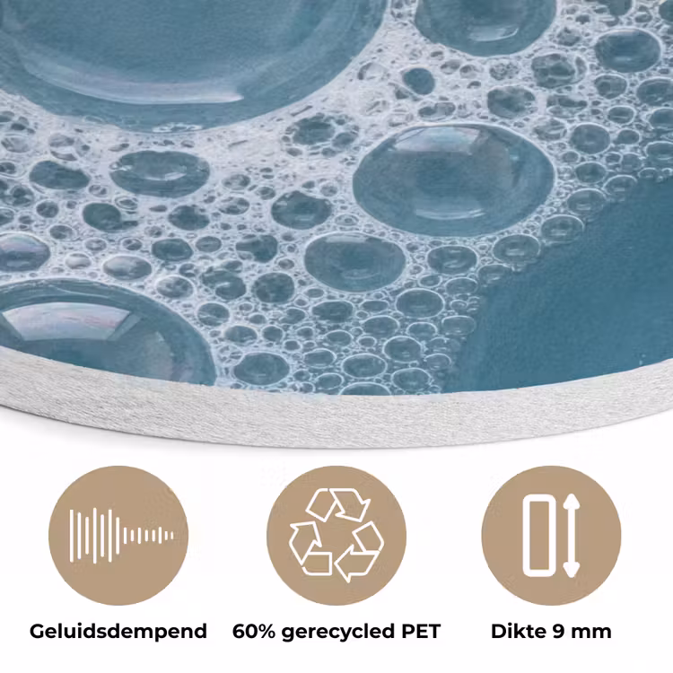 Schuim - Water - Textuur Akoestische PET Vilt - Rond klein -closeup_NL