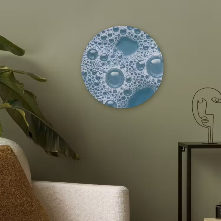 Schuim - Water - Textuur Akoestische PET Vilt - Rond klein -sfeer2