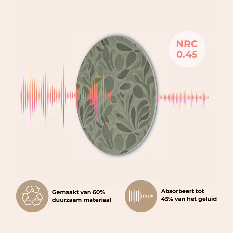 Sereen - Bladeren - Groen Akoestische PET Vilt - Rond klein 838 -USP_NL