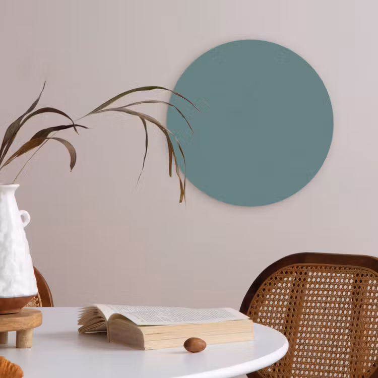 Serene - Teal - Blauw Akoestische PET Vilt - Rond klein 838 -sfeer3