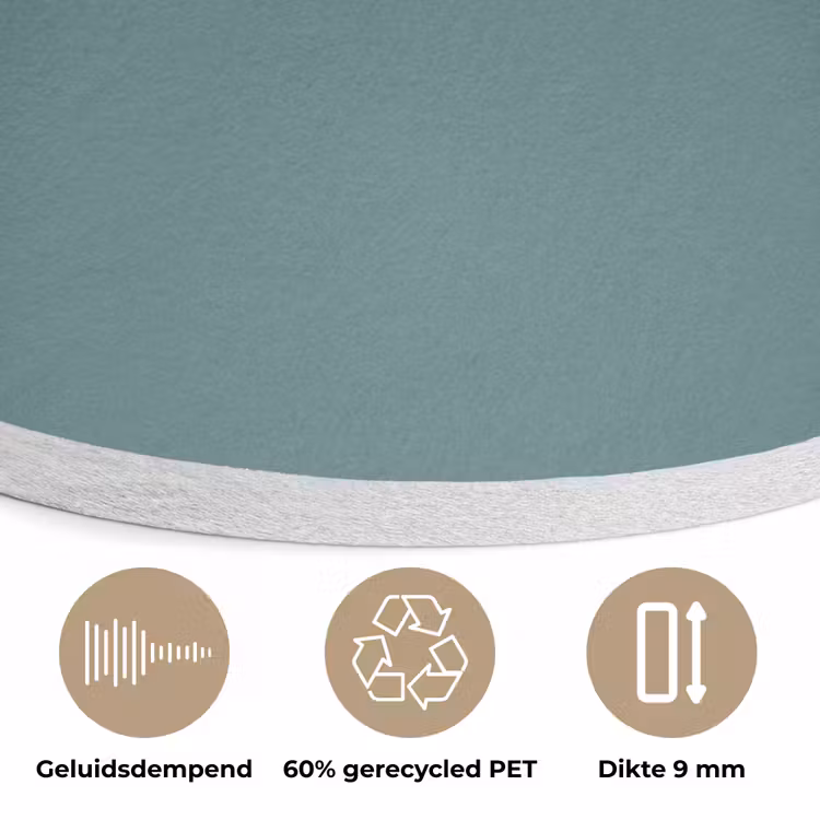Serene - Teal - Blauw Akoestische PET Vilt - Rond klein 838 -closeup_NL