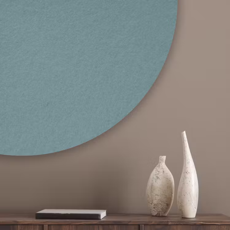 Serene - Teal - Blauw Akoestische PET Vilt - Rond klein 838 -sfeer5_closeup