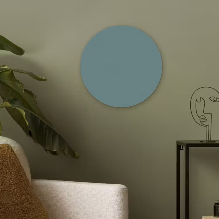 Serene - Teal - Blauw Akoestische PET Vilt - Rond klein 838 -sfeer2