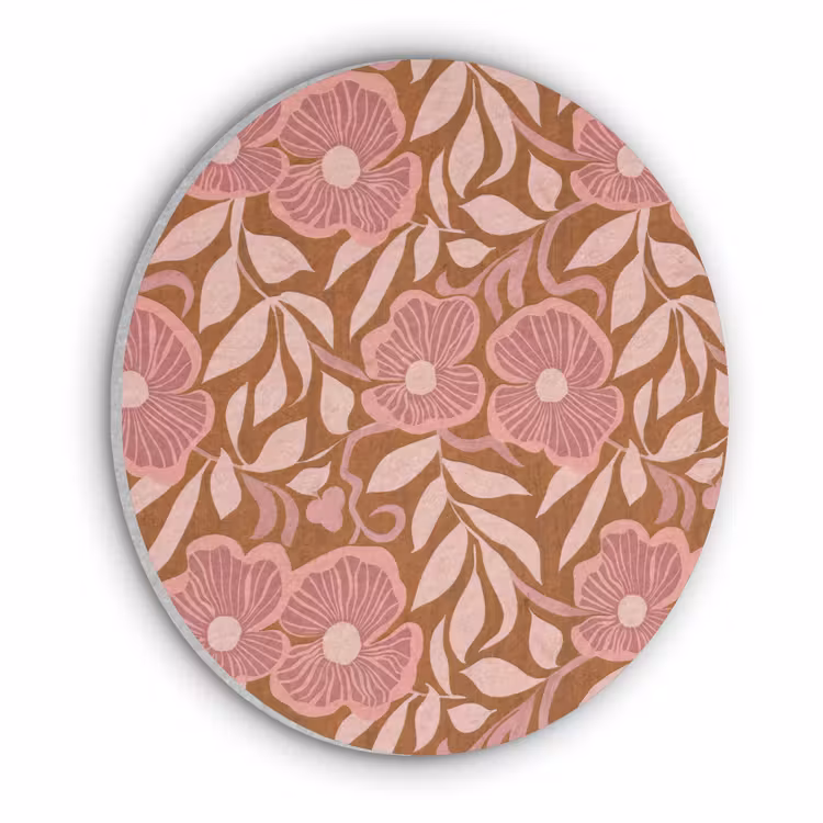 Sfeer - Bloemen - Roze Akoestische PET Vilt - Rond klein 838 -3d