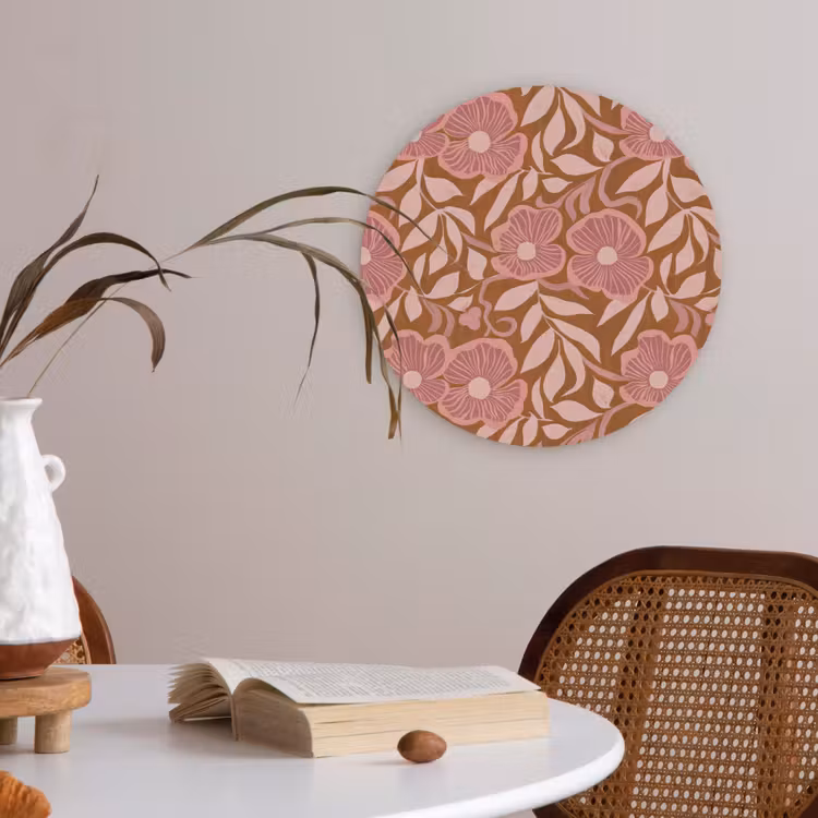 Sfeer - Bloemen - Roze Akoestische PET Vilt - Rond klein 838 -sfeer3
